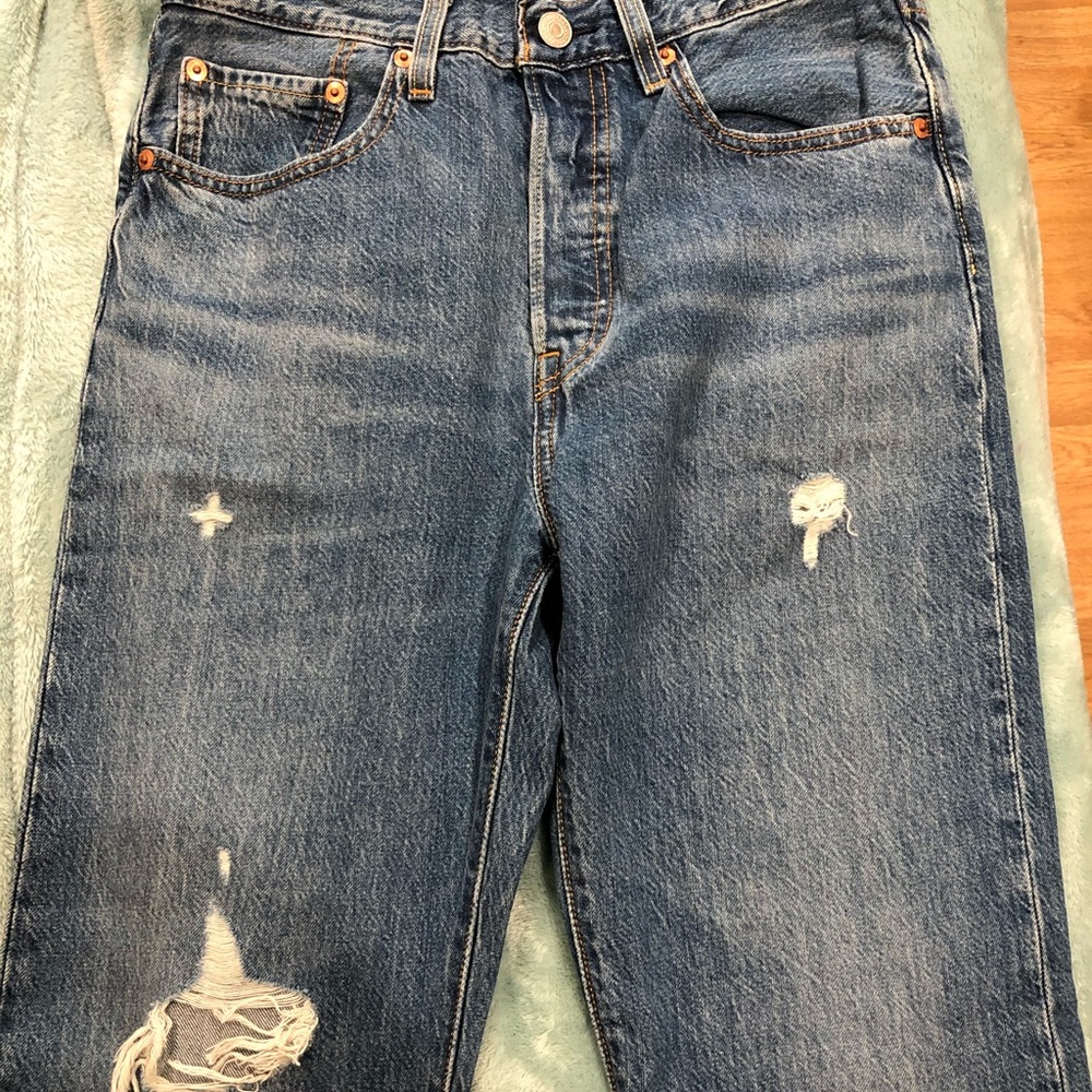 Levi’s 501 high rise straight leg jeans